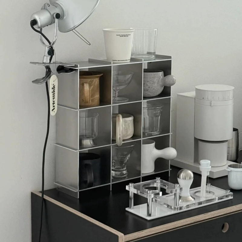 Kitchen Appliances Holder - ミニマリストアルミ合金製カウンタートップマグ収納棚多層カップラックキッチンオーガナイザーカップホルダーコーヒーバーステーション