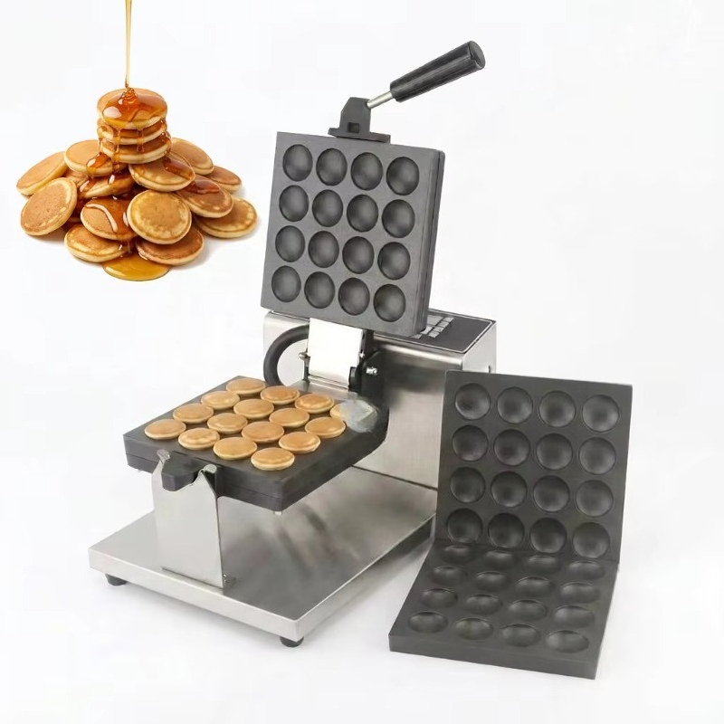 Donut Maker Mini - ノンスティックポッフェルチェマシン 16穴 業務用 ダッチミニパンケーキメーカー 交換可能なプレート 小規模ビジネス向けミニパンケーキマシン