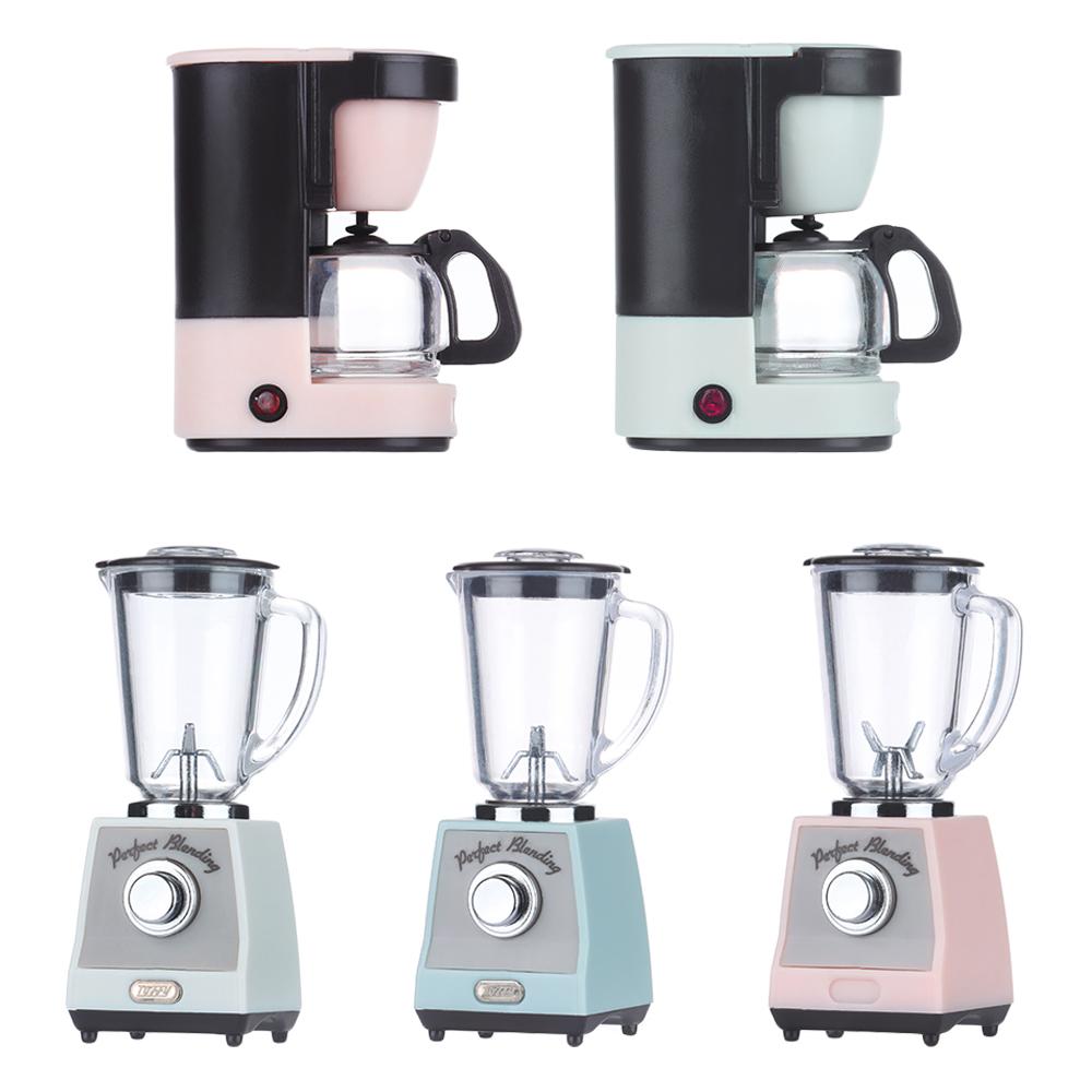 Kitchen Appliances Toys - プラスチック製のミニチュアコーヒーメーカー,シミュレーション,ミニジュース抽出器,ドールハウス,キッチン家電,装飾品,1:12