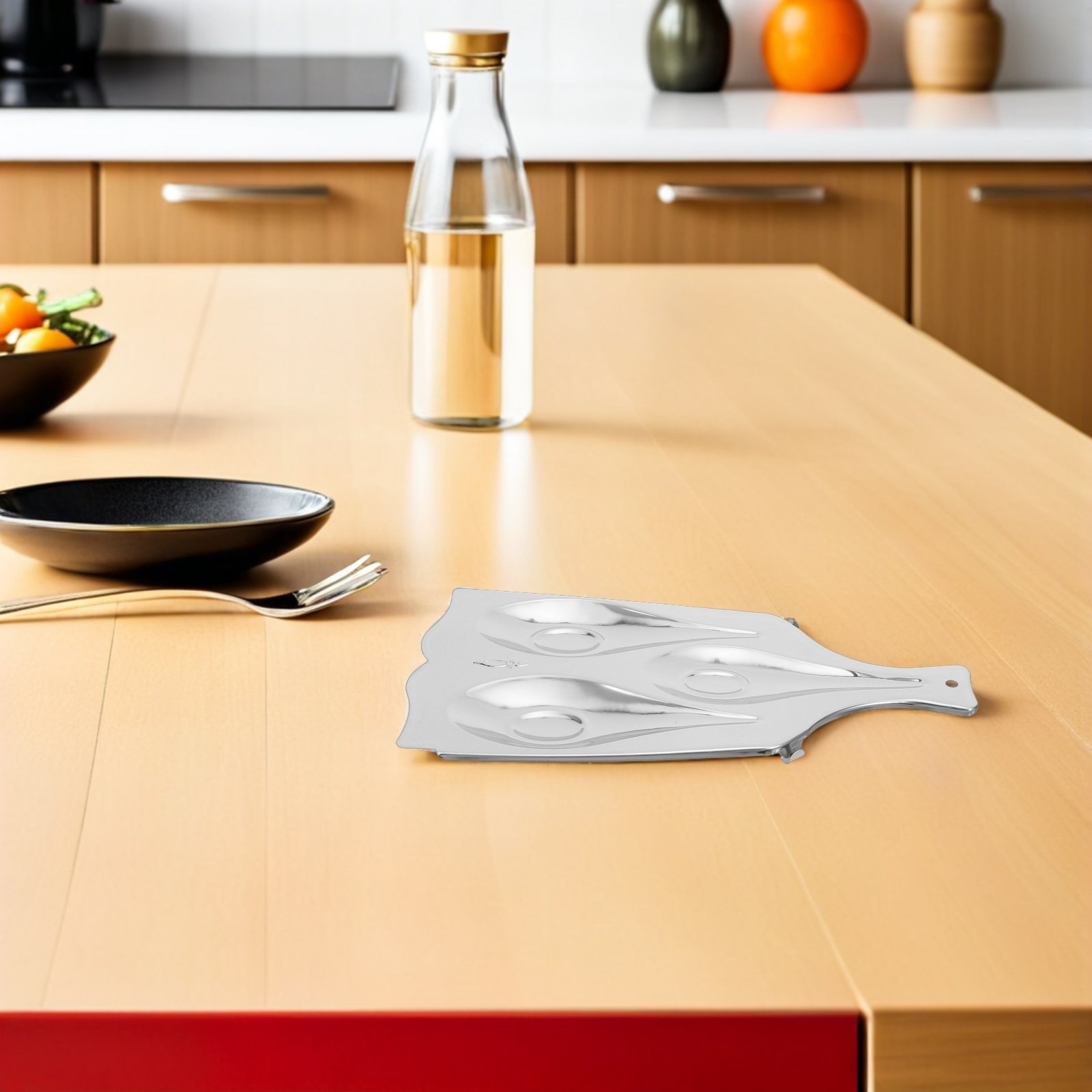 Kitchen Appliances Holder - ステンレス製3段スプーンレスト、キッチンカウンター用調理器具ホルダー、スパチュラ、レードル、フォーク、食器類を整理します