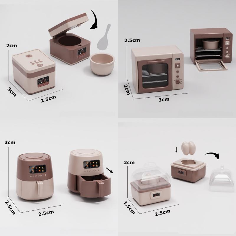 Kitchen Appliances Toys - 新しい【1個入りリアルな電子レンジ炊飯器卵ボイラーごっこ遊びおもちゃ1:12ドールハウスキッチン家電家具】
