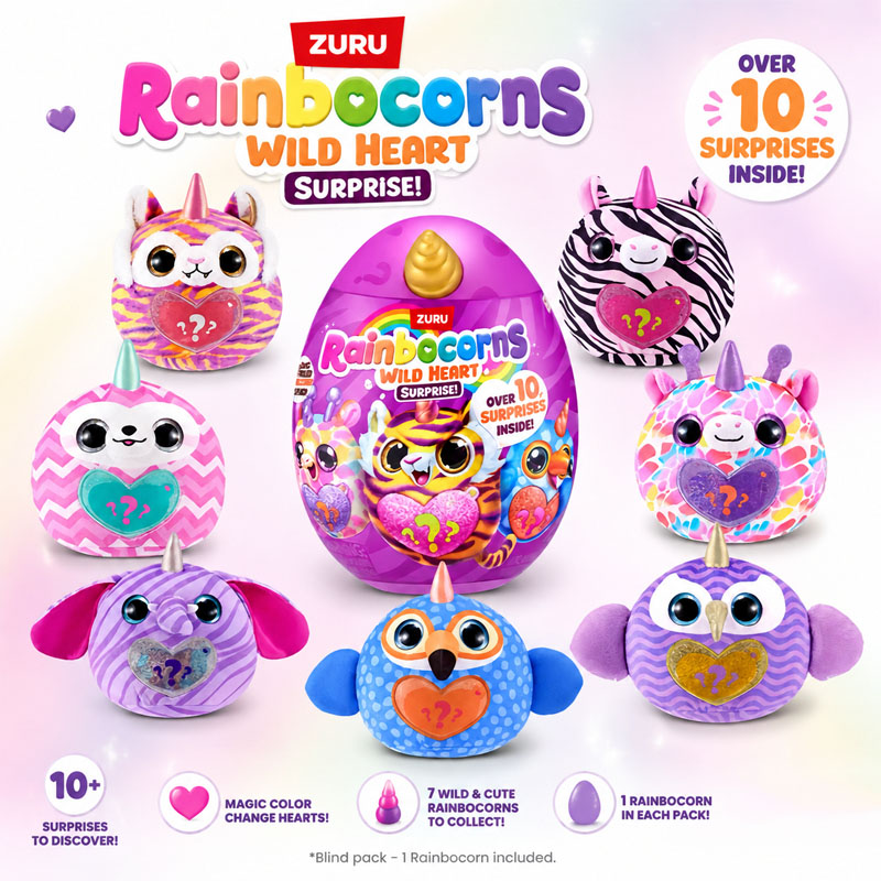 Kitchen Appliances Toys - ZURU Rainocorns ワイルドハートサプライズ レインボーユニコーンシリーズ ミステリアスエッグぬいぐるみ ブラインドボックストイ
