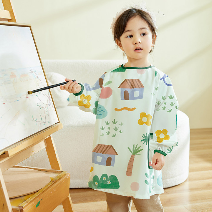 子供用防水アートカバーシャツ長袖ペイントエプロン幼稚園の美術 - Kitchen Appliances Toys のレビューと価格