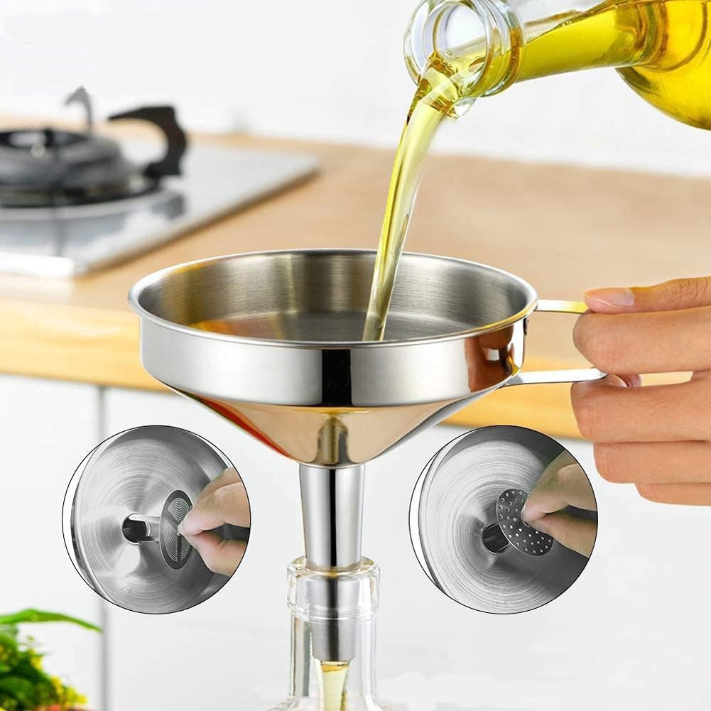 1Pc ステンレス鋼食用油漏斗広口キッチンアクセサリーバービ - Kitchen Appliances Garage のレビューと価格
