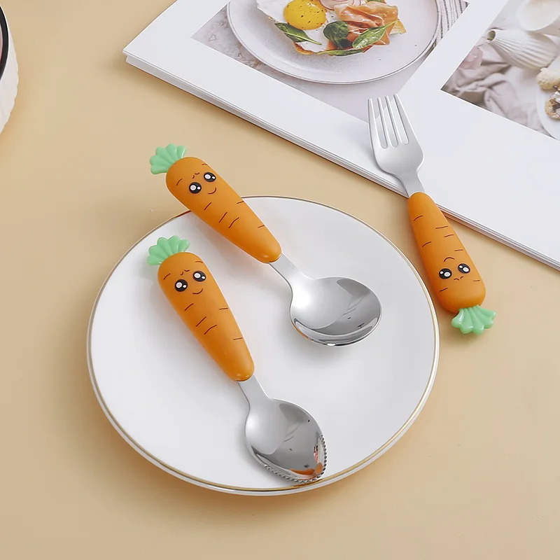 子供用の箱が付いたステンレス鋼のにんじん食器,スプーン,フォ - Kitchen Appliances Combo のレビューと価格