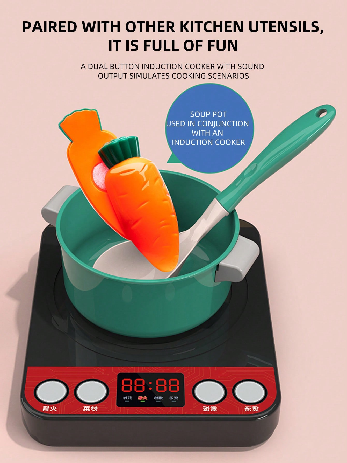 キッズキッチンおもちゃ ごっこ遊び 調理器具とプレート付き  - Kitchen Appliances Combo のレビューと価格