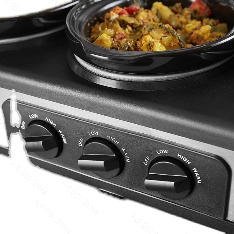 シルバーポータブルトリプルスロークッカー 3×1.5クォート - Slow Cooker Ceramic のレビューと価格