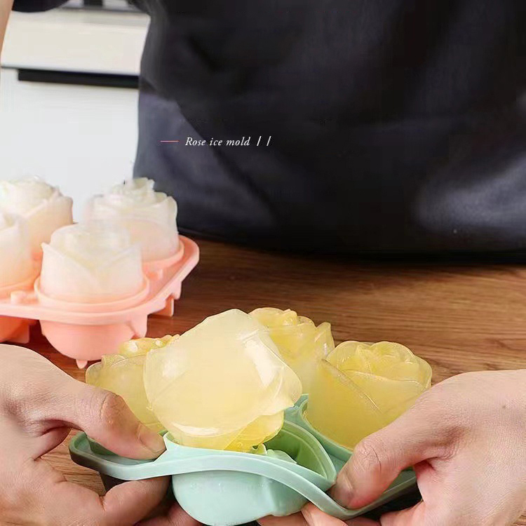 3D ローズアイスモールド 4 穴アイスキューブトレイ型花の - Kitchen Appliances Garage のレビューと価格