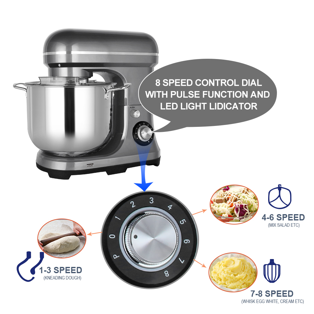 11L 2000W 大型強力電動ミキサー ダブルドウフック付 - Kitchen Appliances Electric のレビューと価格