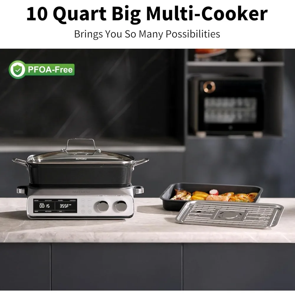 米国発送 プログラム可能なスロークッカー マルチクッカー 1 - Slow Cooker Ceramic のレビューと価格