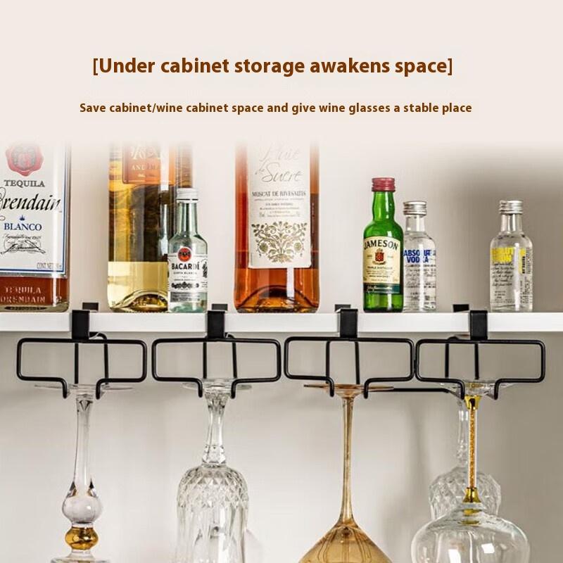 穴あけ不要の金属製ワイングラスホルダー - キャビネット下収 - Kitchen Appliances Holder のレビューと価格
