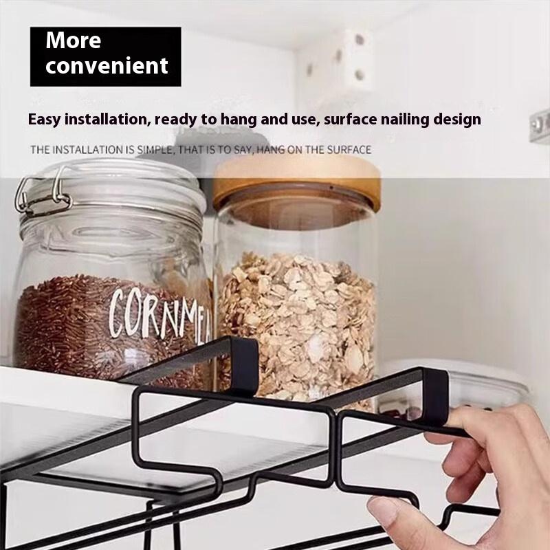 穴あけ不要の金属製ワイングラスホルダー - キャビネット下収 - Kitchen Appliances Holder のレビューと価格